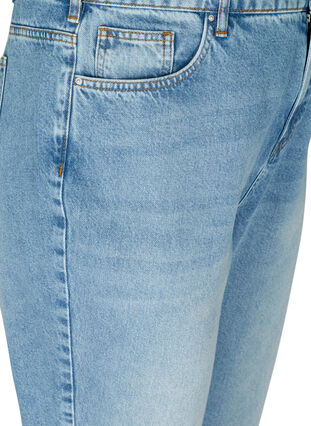 Cropped mom fit Mille jeans med løs pasform, Light blue denim, Packshot image number 2