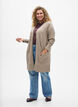Meleret strik cardigan med lommer, Beige, Model image number 1