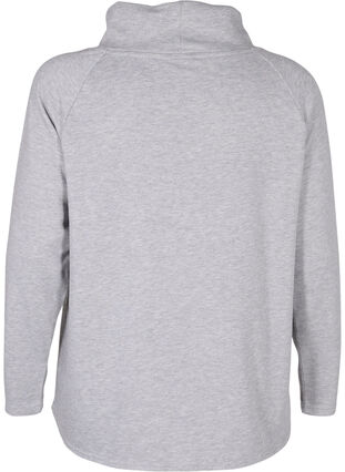 Sweatshirt med høj krave, Light Grey Melange, Packshot image number 1