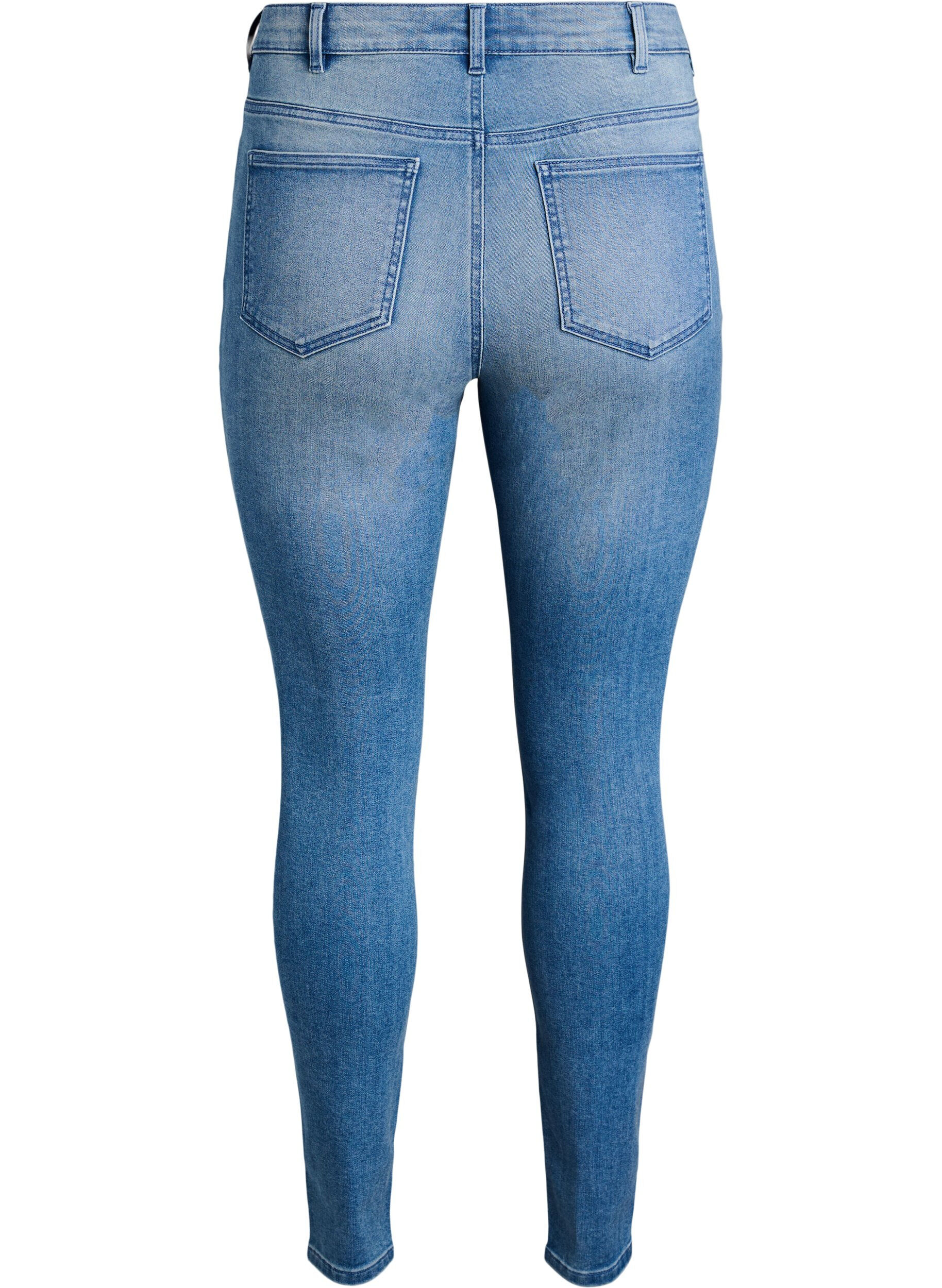ZizziSuper slim Amy jeans med h&oslash;j talje, Bl&aring;, Packshot image number 1