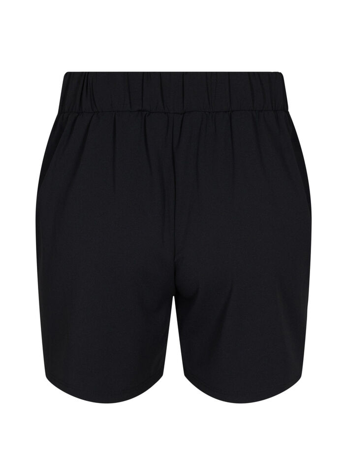 Shorts med lommer og løs pasform, Sort, Packshot image number 1