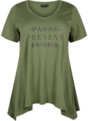 Bomulds t-shirt med korte ærmer, Thyme PRESENT, Packshot image number 0