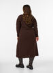 Midikjole med b&oslash;lget struktur og lange &aelig;rmer, Brun, Model image number 2