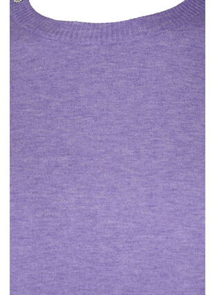 Strikbluse med ballonærmer og rib, Paisley Purple Mel, Packshot image number 2