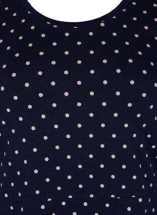 Prikket bomuldskjole med korte ærmer, Night Sky Dot, Packshot image number 2