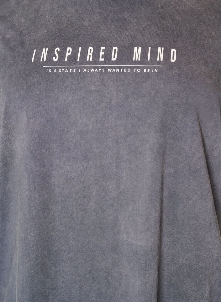 L&oslash;s T-shirtkjole med vasket look, Gr&aring;, Packshot image number 2