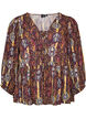 Bluse med paisleyprint og sn&oslash;redetalje, Lilla, Packshot image number 0