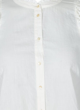 Bomulds skjorte med broderi anglaise, Bright White, Packshot image number 2