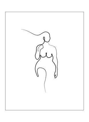 Plakat med kvinde silhuet, Poster 1 Woman Whi, Packshot image number 0