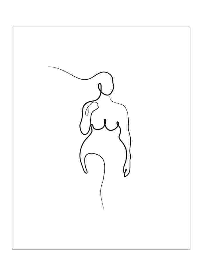 Plakat med kvinde silhuet, Poster 1 Woman Whi, Packshot