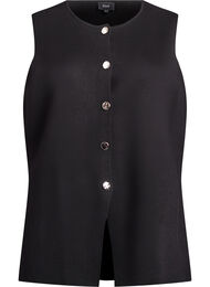&AElig;rmel&oslash;s strikvest med dekorative knapper, Sort