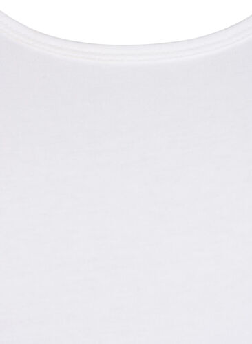 Ensfarvet basis top i bomuld, Bright White, Packshot image number 2
