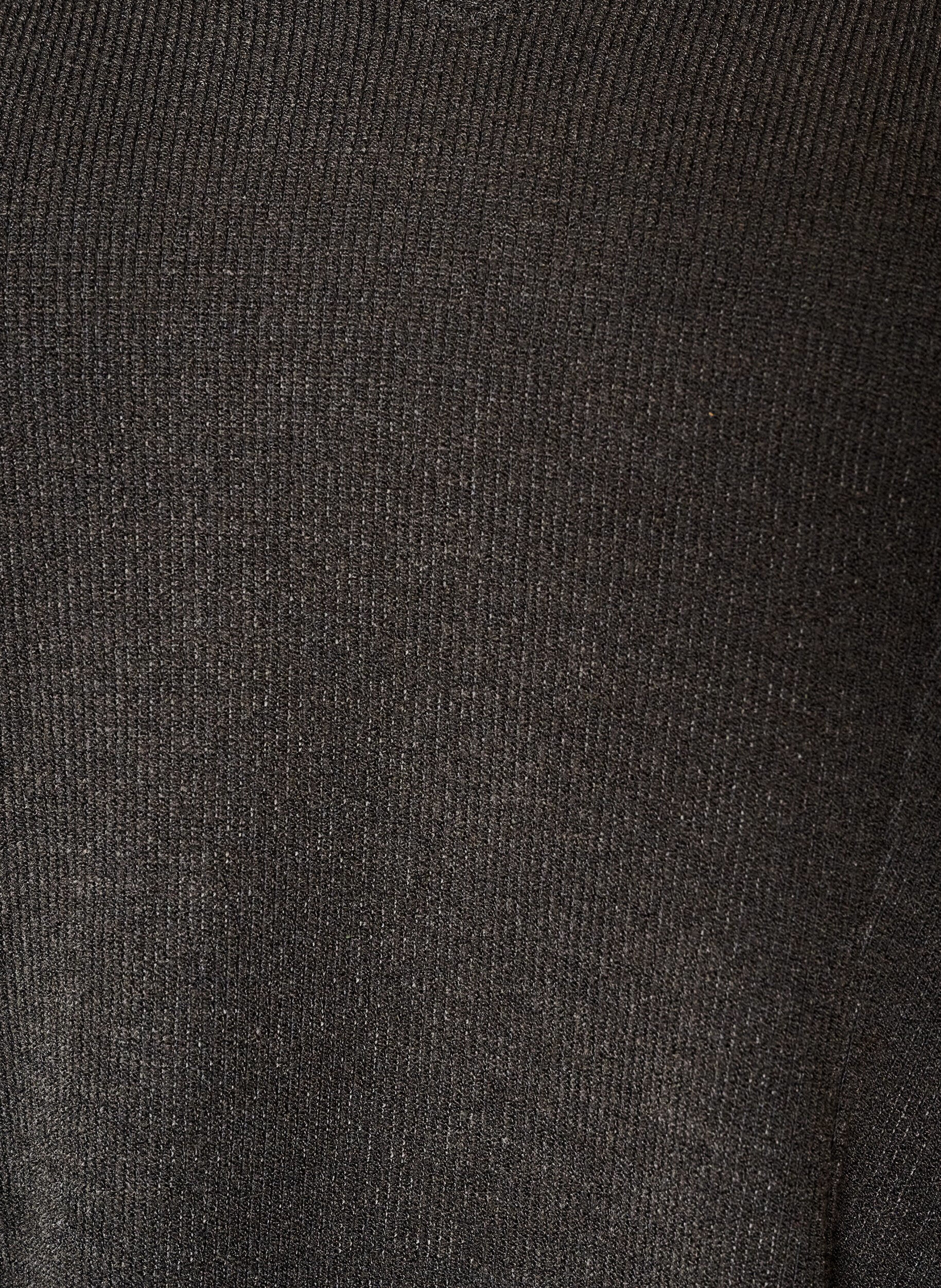 ZizziJerseybluse med ribstruktur og A-form, Sort, Packshot image number 2