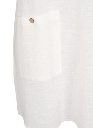 3/4 ærmet tunika i bomuldmix med hør, Off-White, Packshot image number 3
