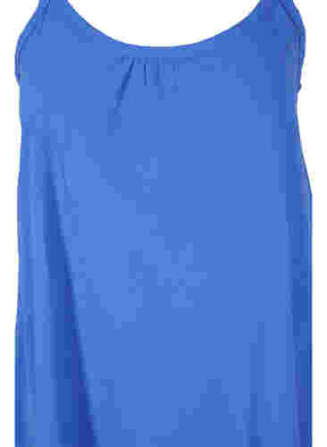 Bomuldskjole med tynde stropper og a-form, Dazzling Blue, Packshot image number 2