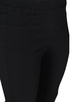 Ensfarvet capri jeans i viskosemix, Black, Packshot image number 2