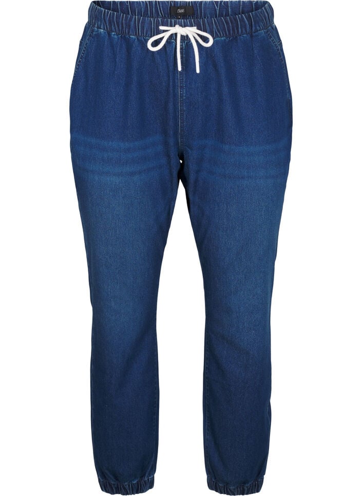 Denimjoggers med lommer, Bl&aring;, Packshot image number 0