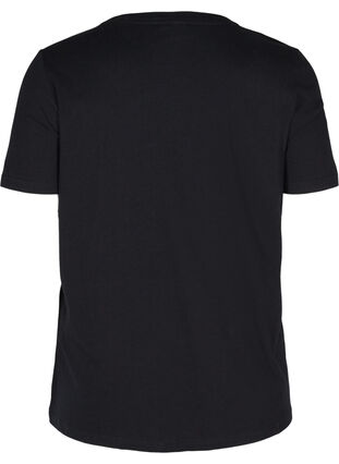 Økologisk bomulds t-shirt med nitter, Black, Packshot image number 1