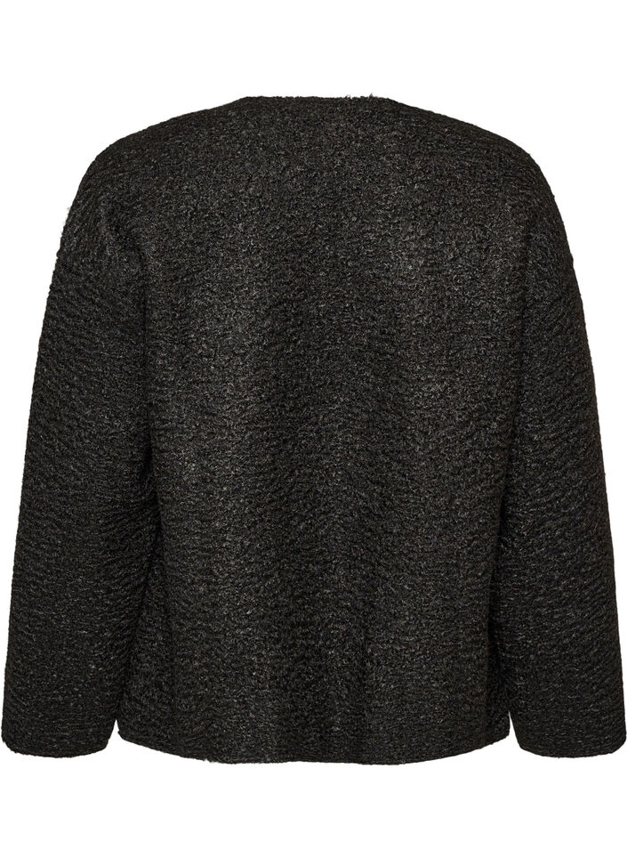 L&oslash;s cardigan med lommer, Sort, Packshot image number 1