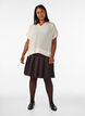 Bluse i b&aelig;k og b&oslash;lge med V-udsk&aelig;ring, Beige, Model image number 1