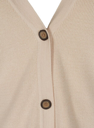 Kort strik cardigan med knapper, Moonbeam Mel., Packshot image number 2