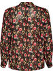 Bluse med all-over print og kort knapstolpe, Lyser&oslash;d, Packshot image number 1
