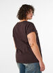 T-shirt med dekorativt frontprint, Brun, Model image number 2