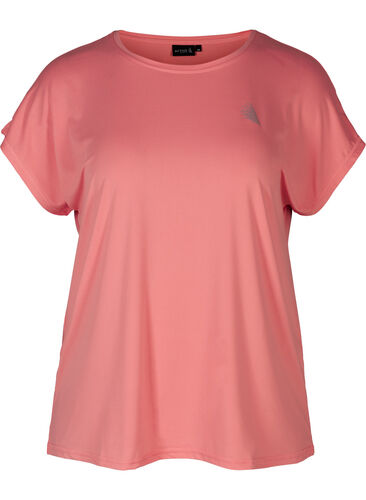 Ensfarvet trænings t-shirt, Pink icing, Packshot image number 0