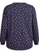 Natbluse med print, Bl&aring;, Packshot image number 1