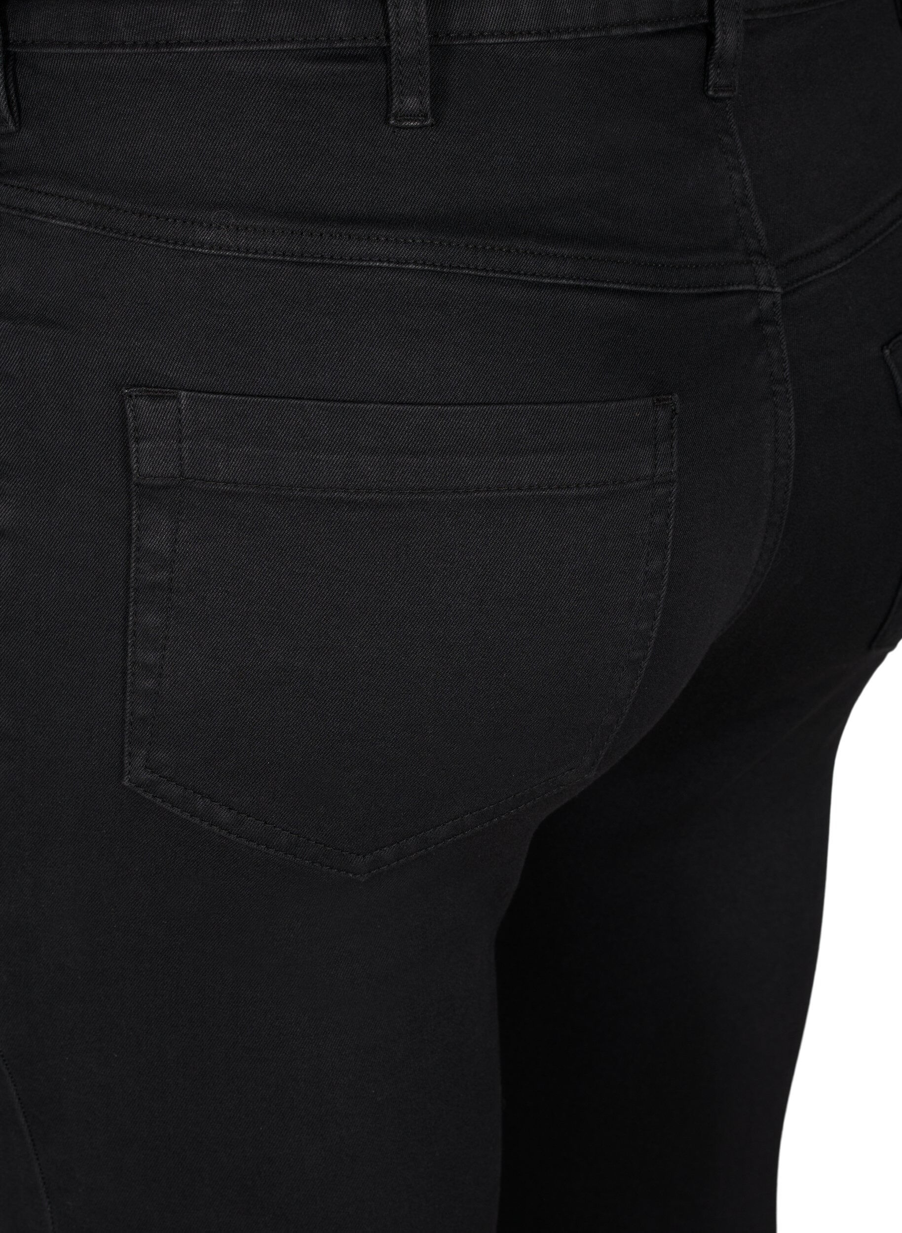 ZizziSuper slim Amy jeans med h&oslash;j talje, Black, Packshot image number 3