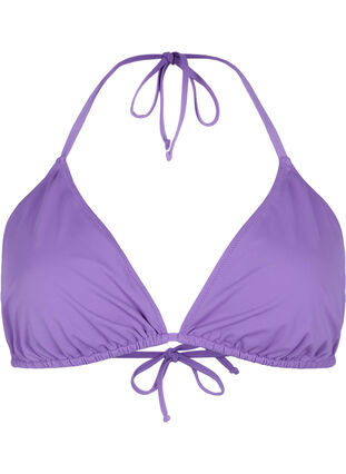 Ensfarvet trekants bikini bh, Royal Lilac, Packshot image number 0