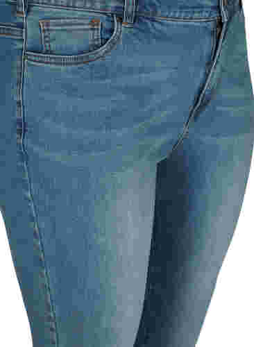 Cropped Amy jeans med høj talje og sløjfe, Blue denim, Packshot image number 2