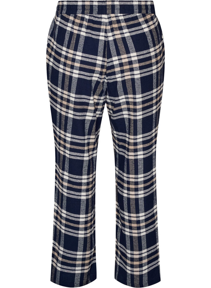 Pyjamasbukser i bomuld med tern, Bl&aring;, Packshot image number 1