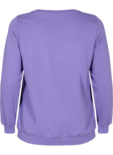 Bomulds sweatshirt med tekst tryk , Veronica, Packshot image number 1
