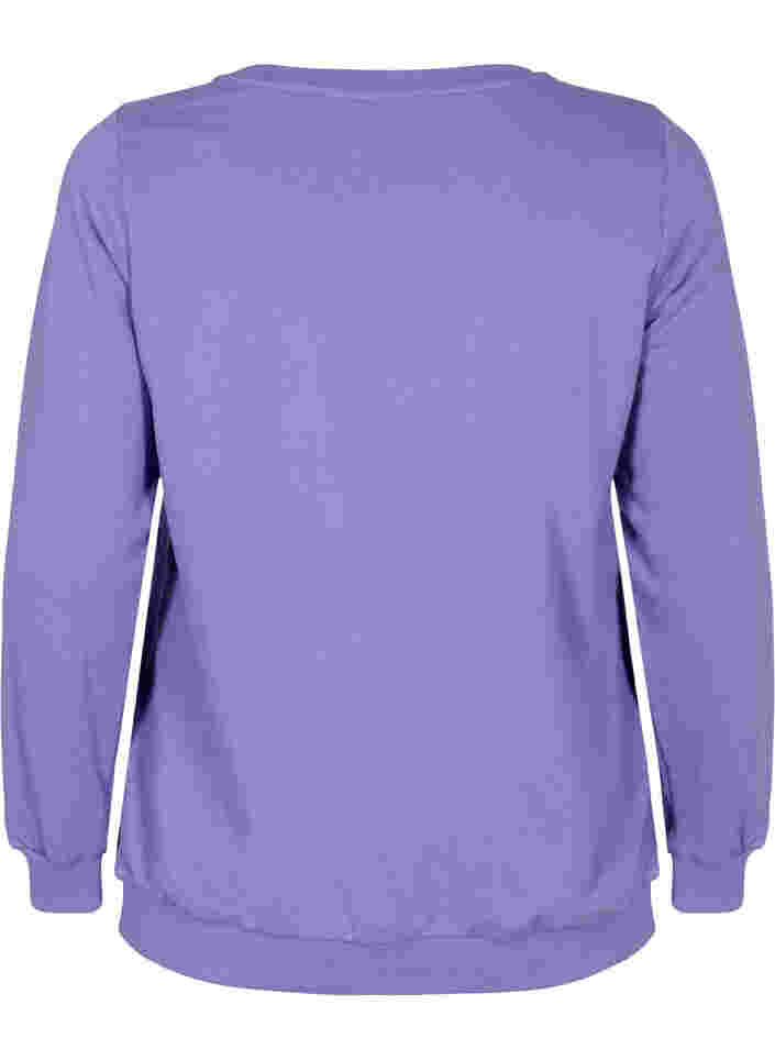 Bomulds sweatshirt med tekst tryk , Veronica, Packshot image number 1