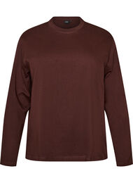 Basis t-shirt med lange &aelig;rmer, Brun