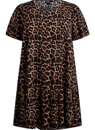 FLASH - Kjole i viskose med skæring, Brun