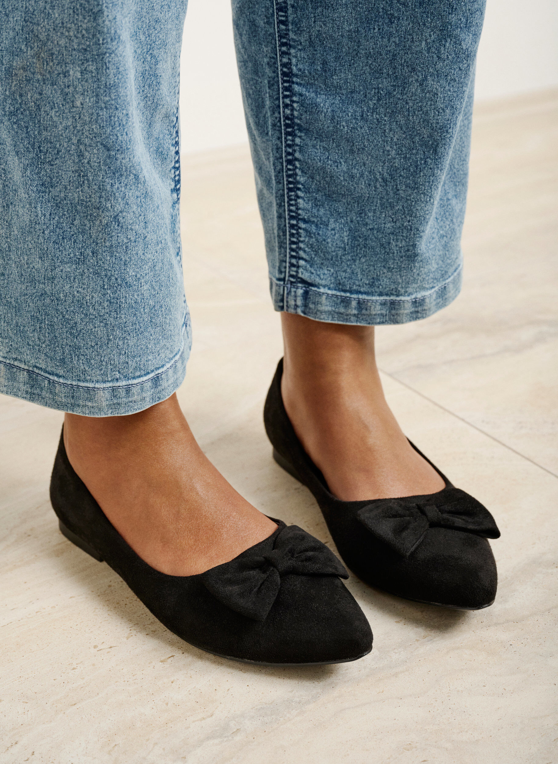 Wide fit - Ballerina med sl&oslash;jfe