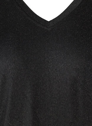Glimmer bluse med 3/4 ærmer, Black, Packshot image number 2