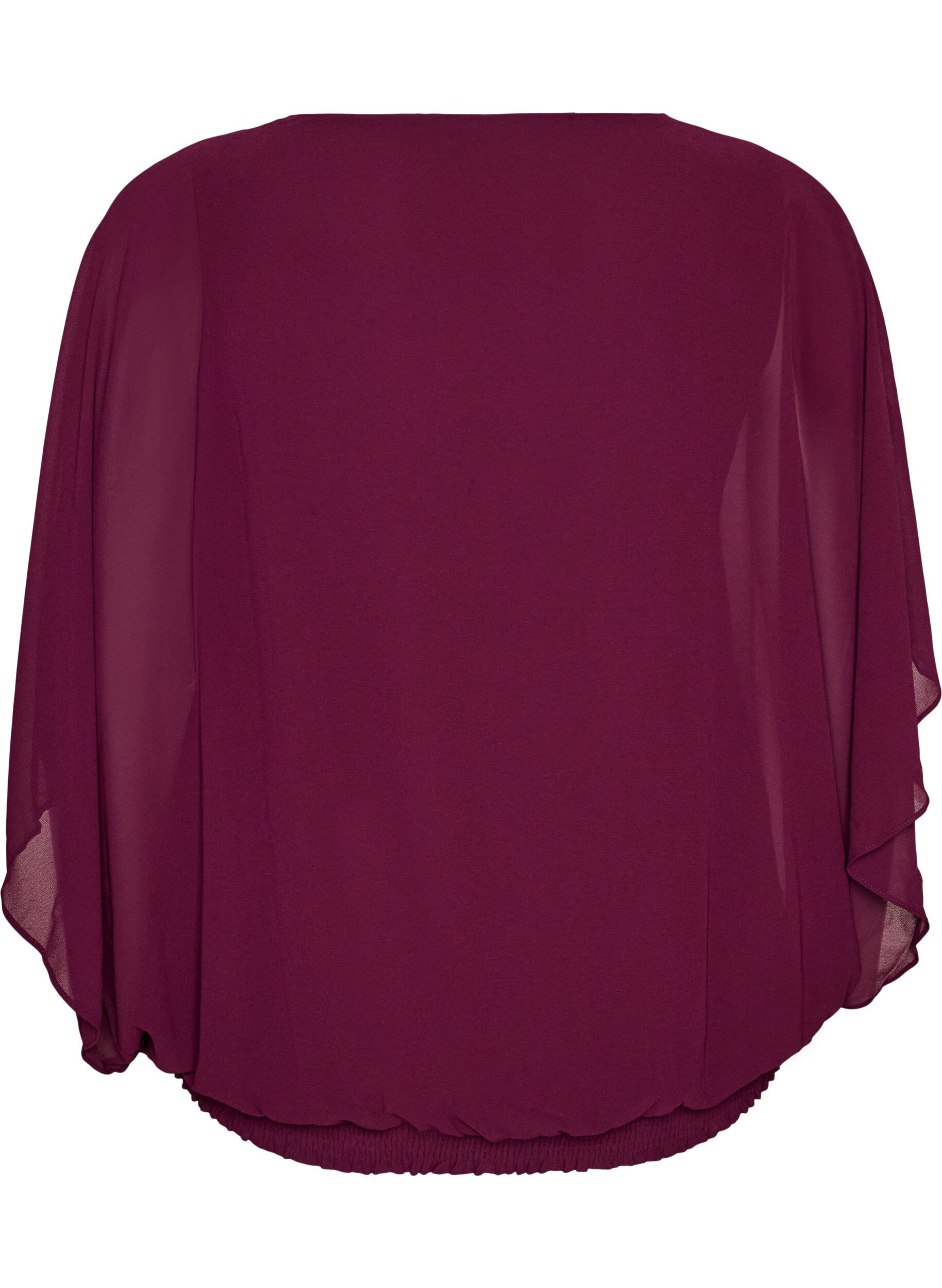 ZizziChiffonbluse med balloneffekt, Lilla, Packshot image number 1