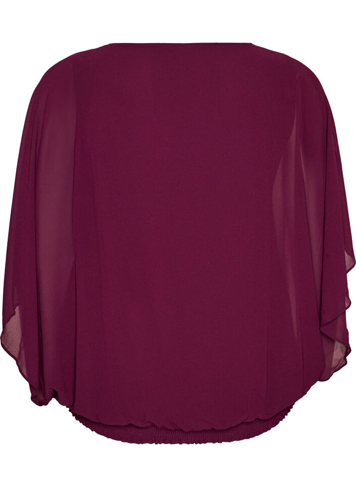 Chiffonbluse med balloneffekt, Lilla, Packshot image number 1
