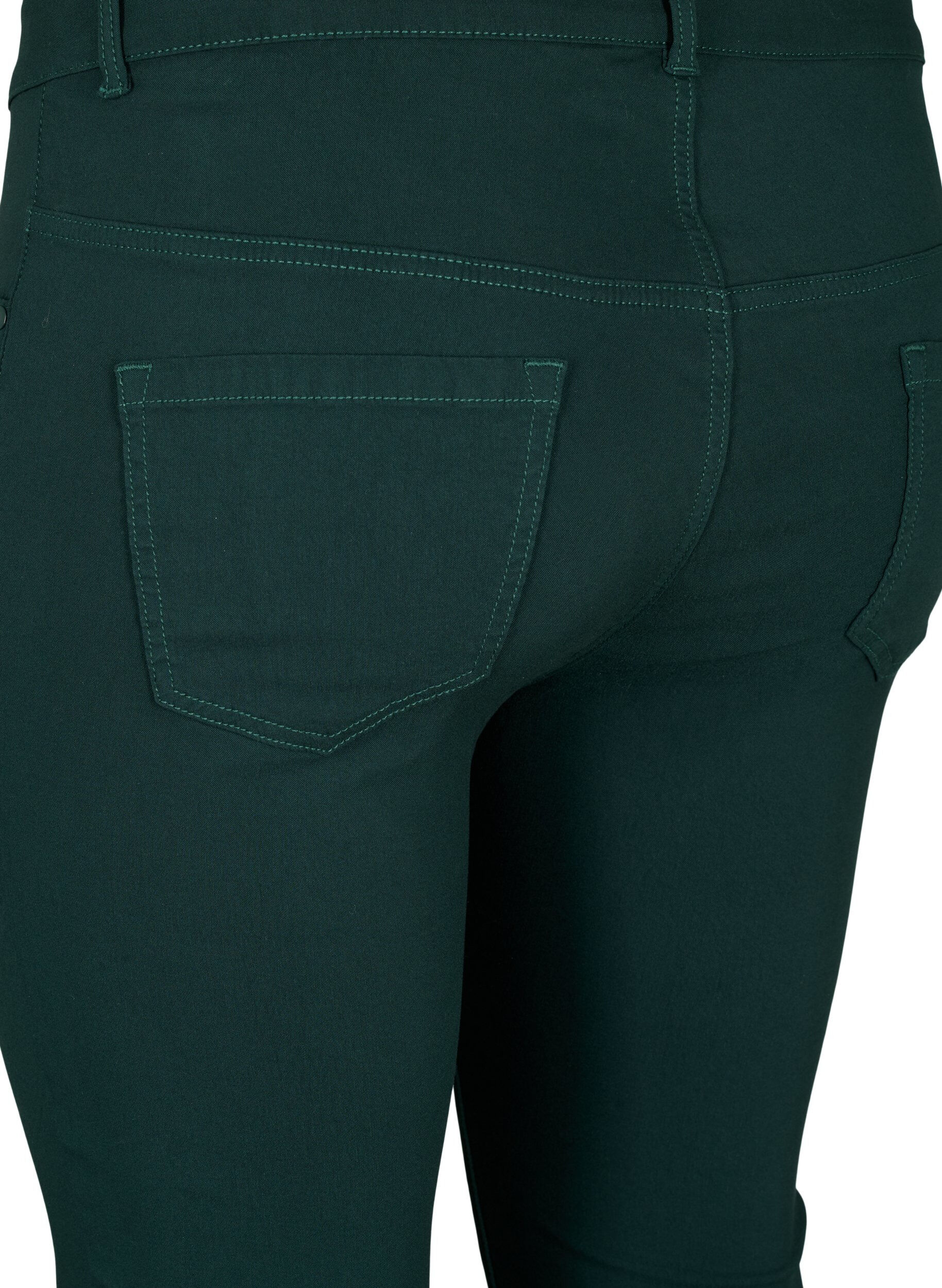 ZizziSlim fit bukser med lommer, Gr&oslash;n, Packshot image number 3