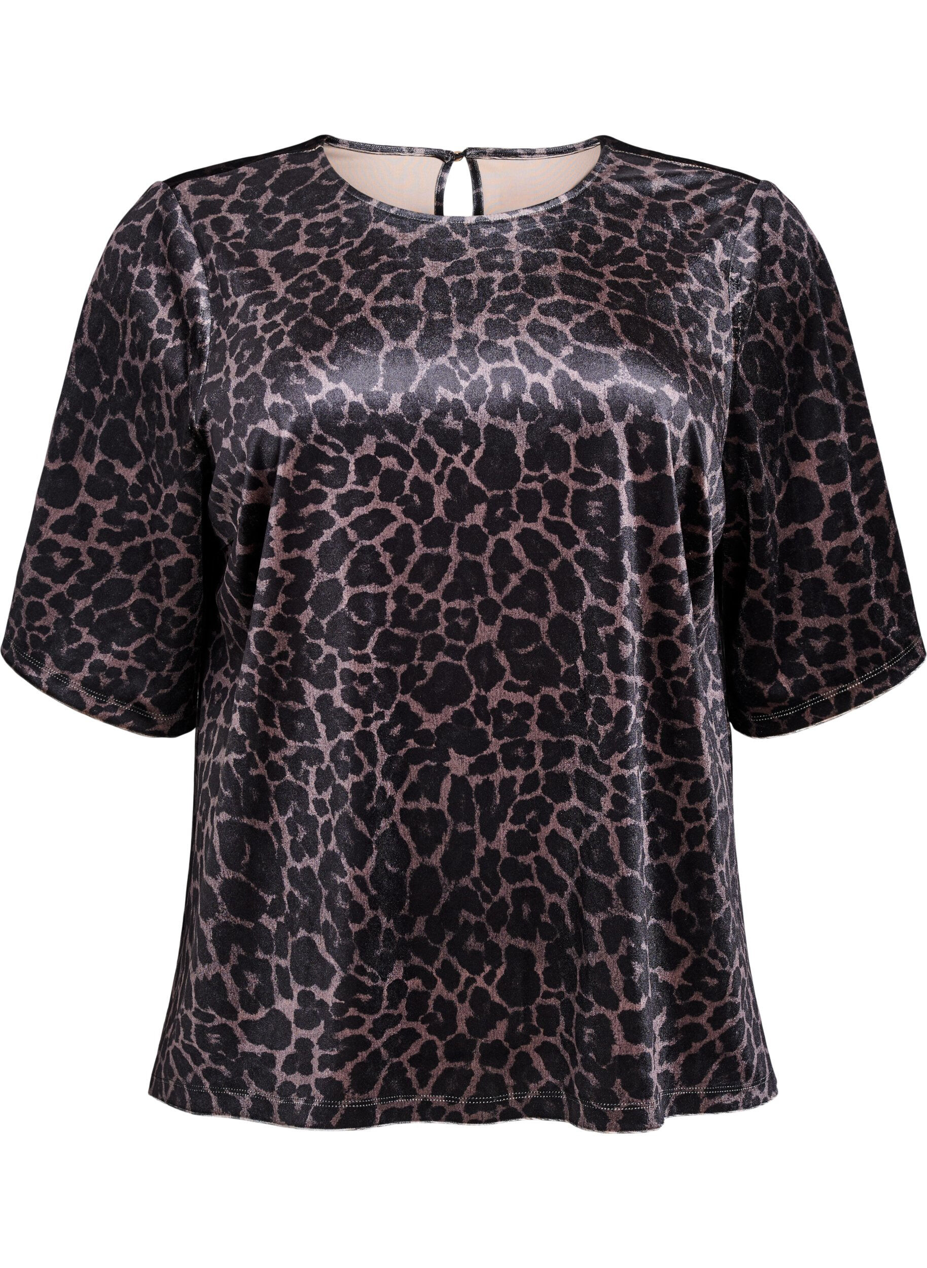 Velourtop med korte &aelig;rmer