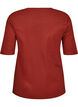 Ribbet jerseybluse med korte &aelig;rmer, R&oslash;d, Packshot image number 1