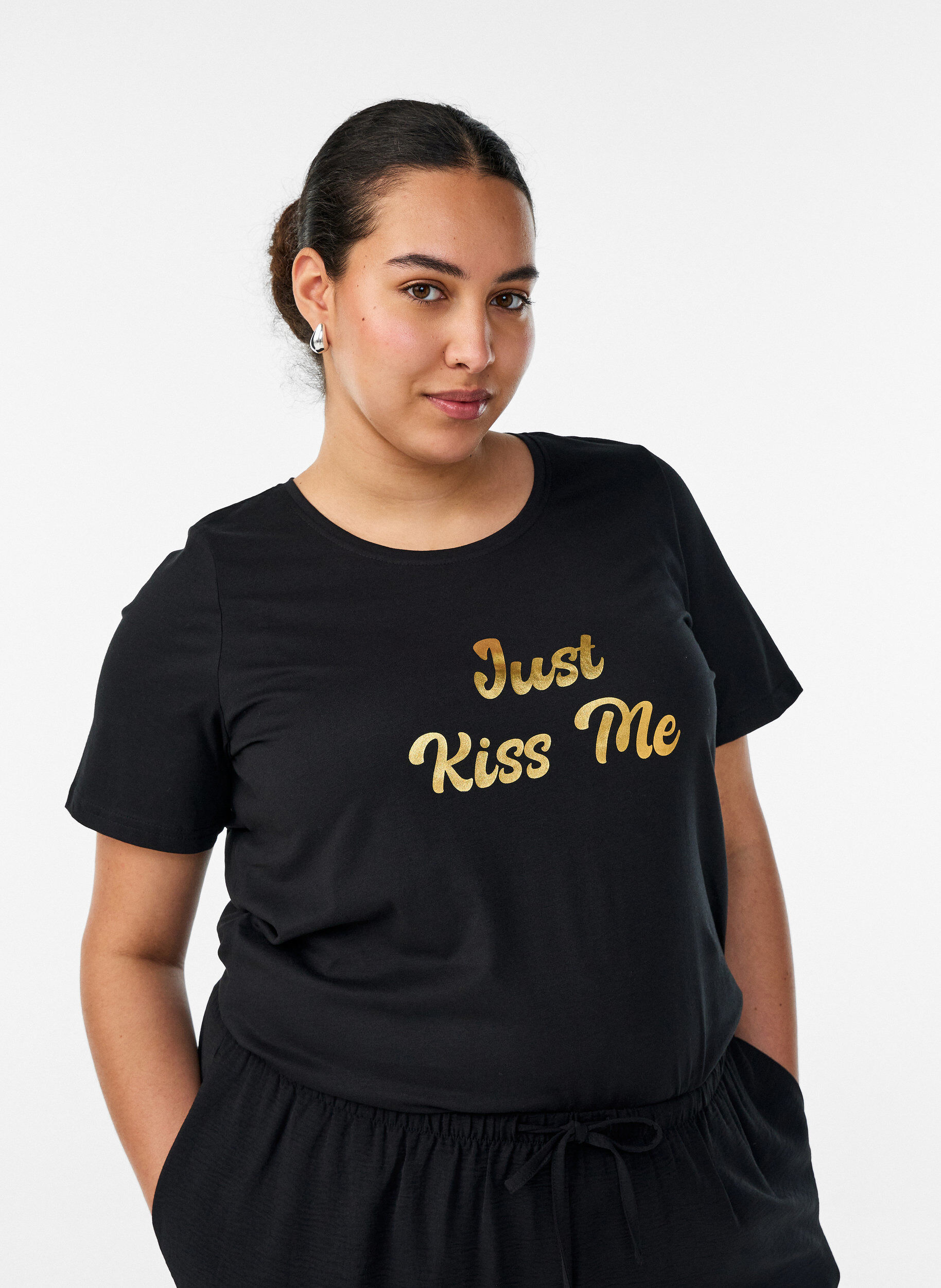 ZizziT-shirt med motiv, Sort, Model image number 0