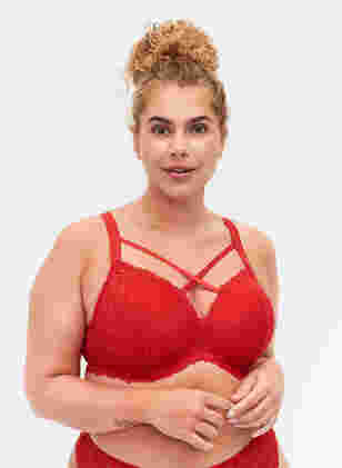 Formstøbt bh med blonder og string, Red Ass., Model