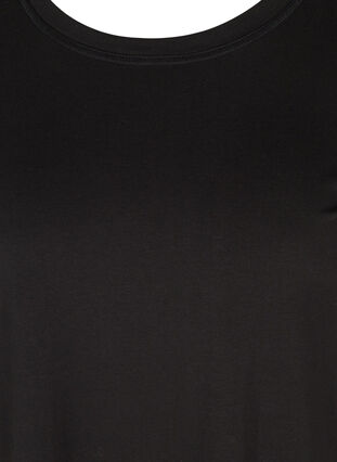 Kortærmet bomuldskjole med lommer, Solid Black, Packshot image number 2