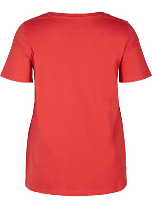 Jule t-shirt i bomuld, Tango Red Merry, Packshot image number 1