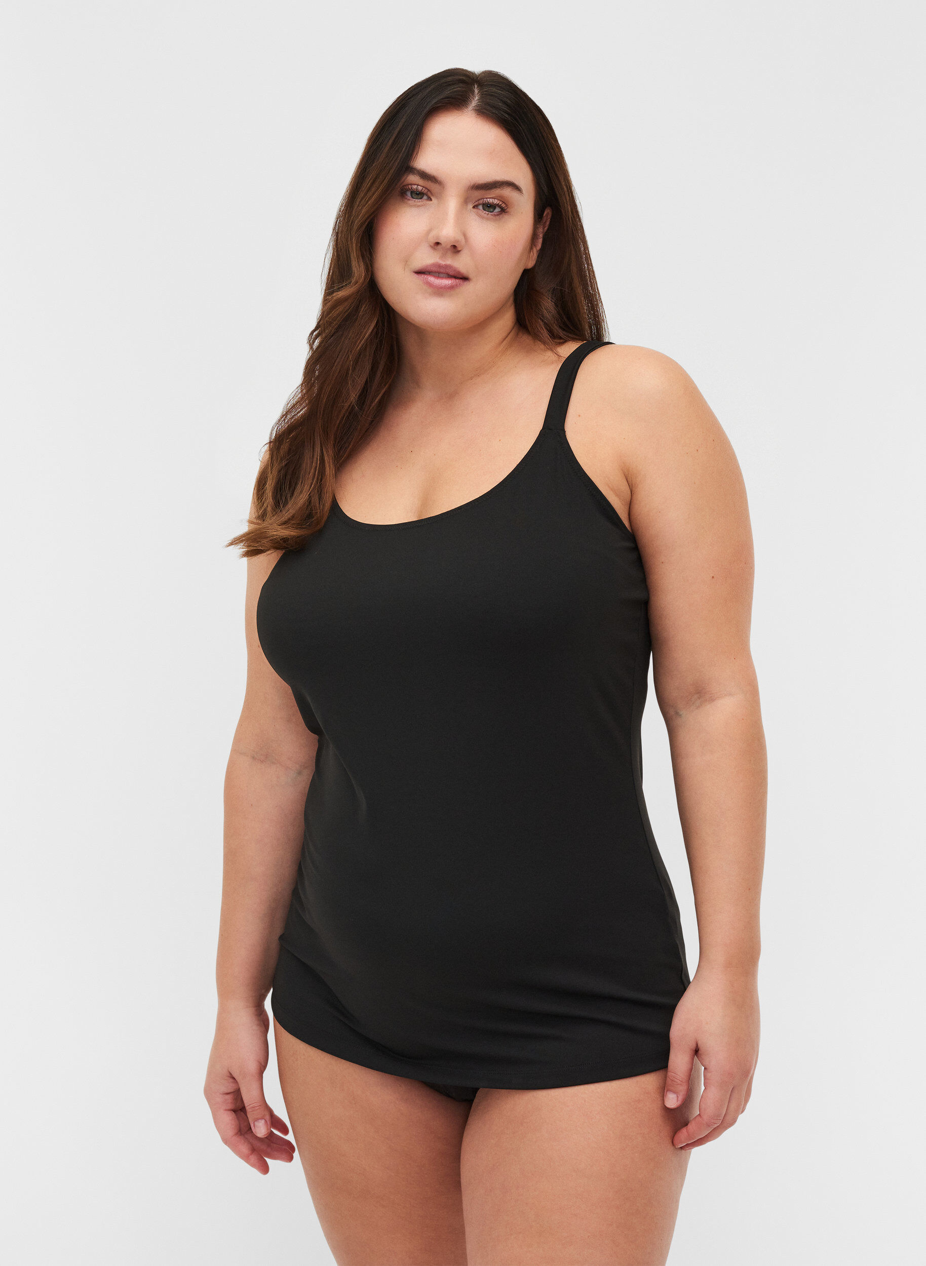 Zizzi Light shapewear top med justerbare stropper, Black, Model image number 0