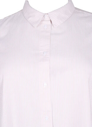Langærmet skjorte i bomuld, White Taupe Stripe, Packshot image number 2